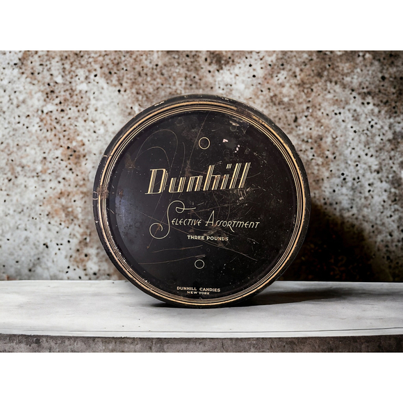 Dunhill Candies New York Large Candy Antique RARE Antique Advertising Tin Decor - Picture 7 of 10